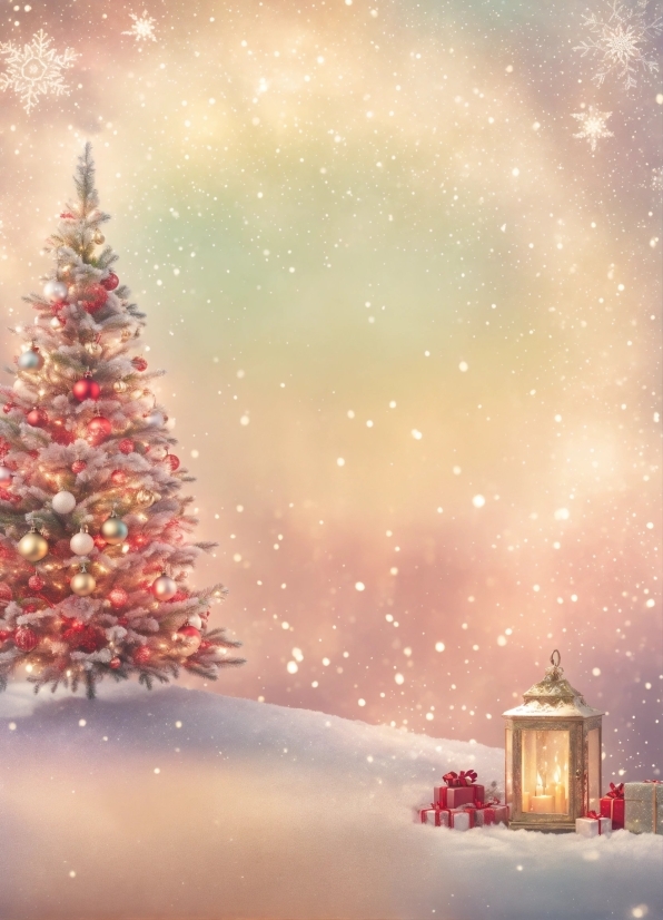 Creative Illustration Art, Christmas Tree, Sky, World, Light, Nature