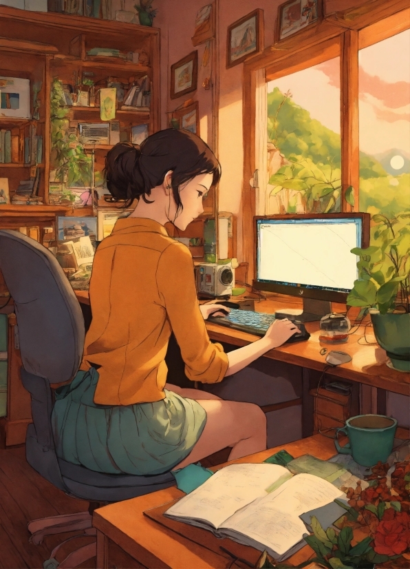 Cute Pics, Personal Computer, Computer, Plant, Computer Keyboard, Computer Desk