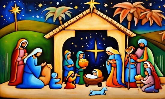 Digital Visual Art, Vertebrate, World, Organism, Nativity Scene, Art