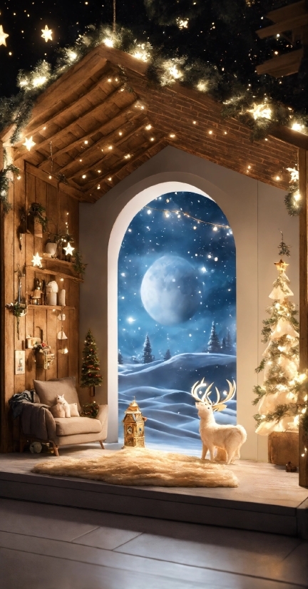 Eh Shepard, Building, World, Window, Snow, Christmas Tree