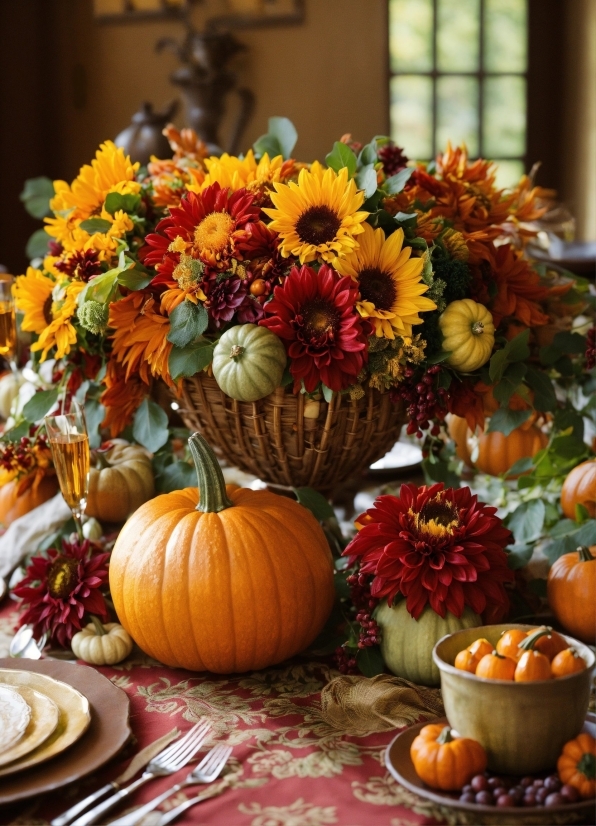 Elements Of Art Poster, Flower, Food, Plant, Pumpkin, Leaf