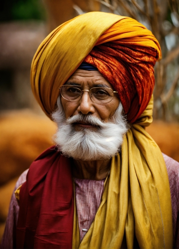 Eye, Turban, Wrinkle, Happy, Facial Hair, Landscape