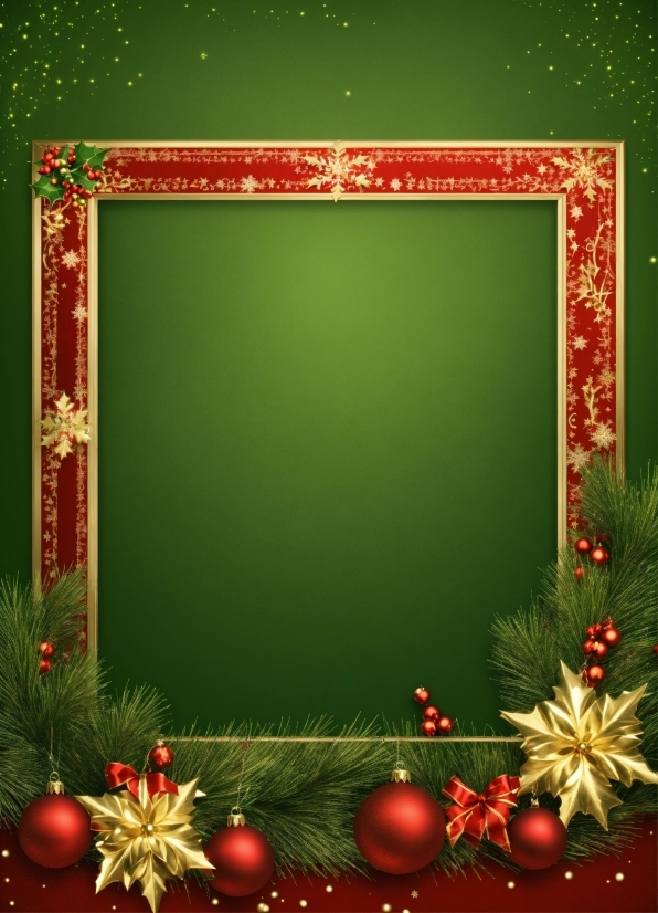 Famous Artists, Green, Christmas Ornament, Leaf, Rectangle, Decoration