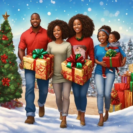 Famous Artwork Of Abdulmari Asia Imao, Hair, Smile, Jeans, White, Christmas Tree