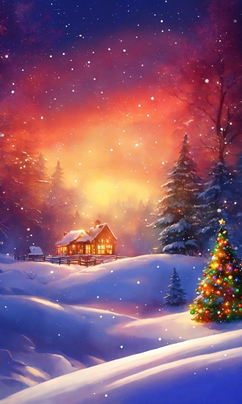 Famous Steampunk Visual Artists, Snow, Plant, Christmas Tree, Light, World