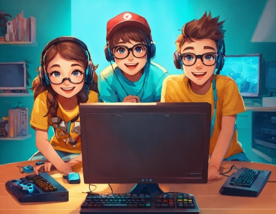 Fantasy Stock Photos, Glasses, Computer, Smile, Personal Computer, Output Device