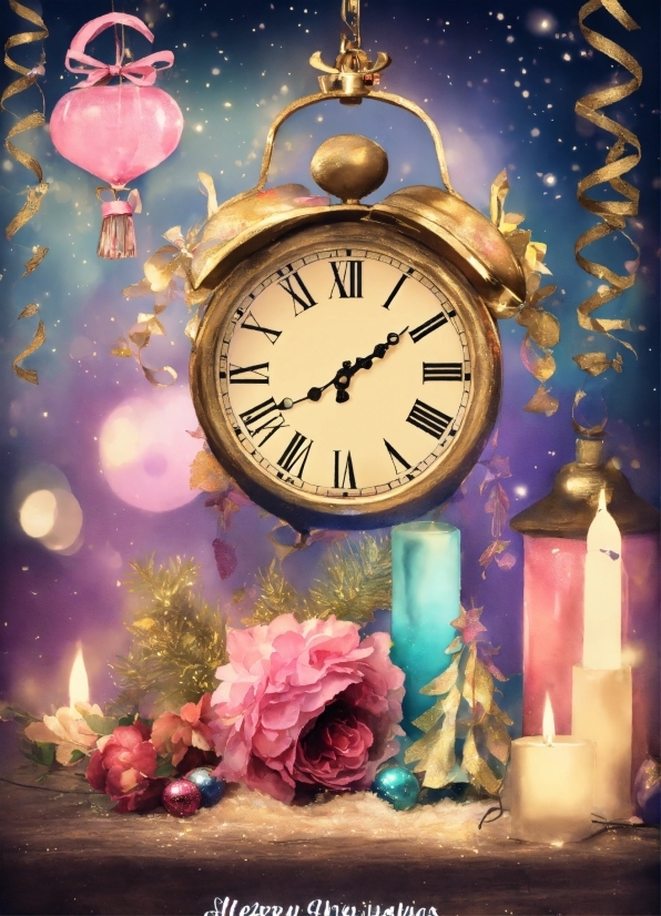 Fashion Show Poster, Light, Flower, Clock, Pink, Font