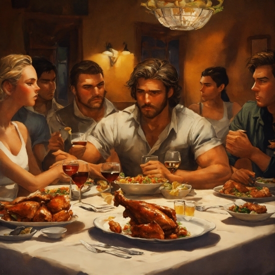 Food, Tableware, Table, Muscle, Plate, Sharing