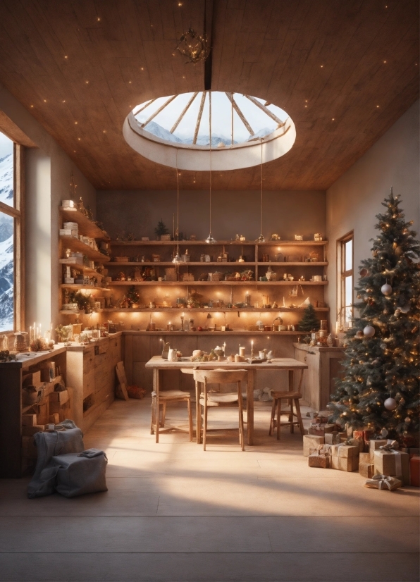 Free Adobe Ai, Christmas Tree, Furniture, Table, Interior Design, Wood