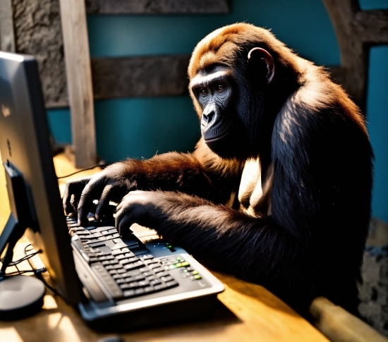 Free Cc0 Images, Primate, Computer, Personal Computer, Computer Keyboard, Peripheral