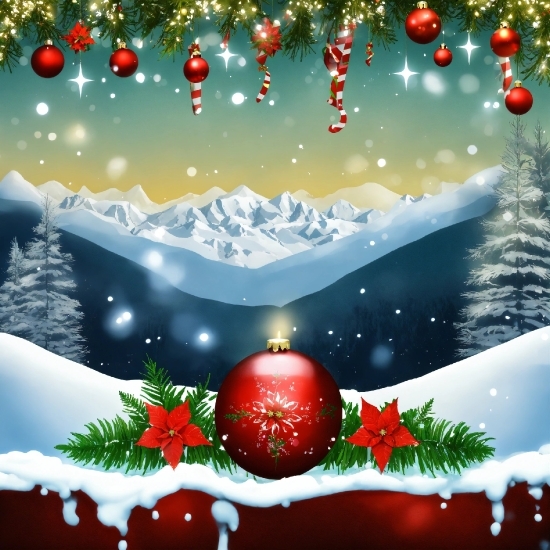 Free Digital Illustration App, Christmas Ornament, Plant, Light, Greeting, World