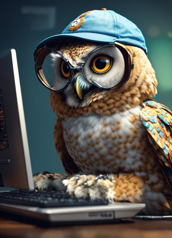 Free Good Morning Images, Bird, Owl, Beak, Computer Keyboard, Input Device