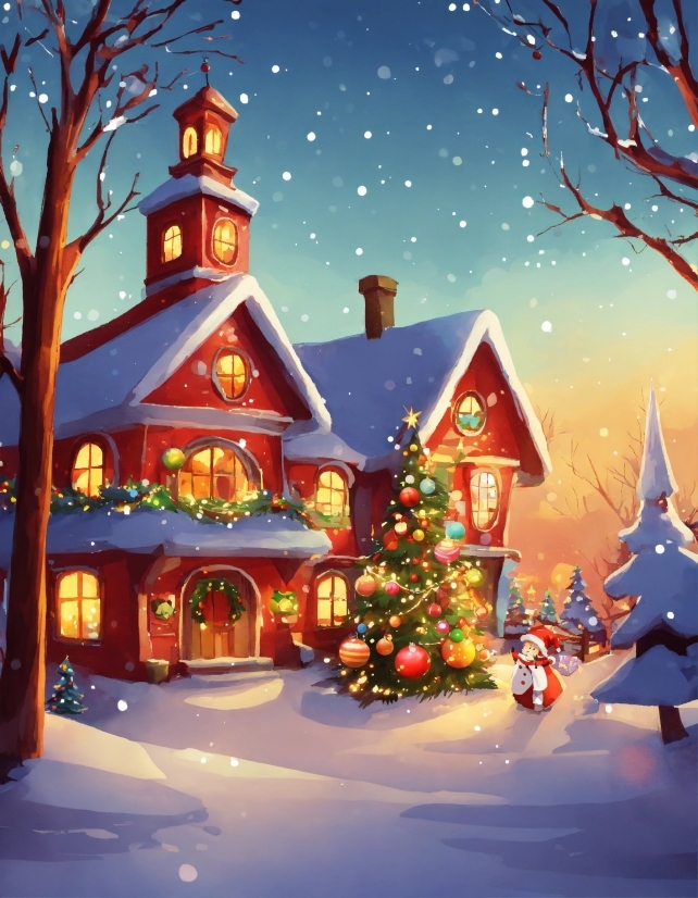 Free Illustration Ui, Sky, Christmas Tree, World, Snow, Light