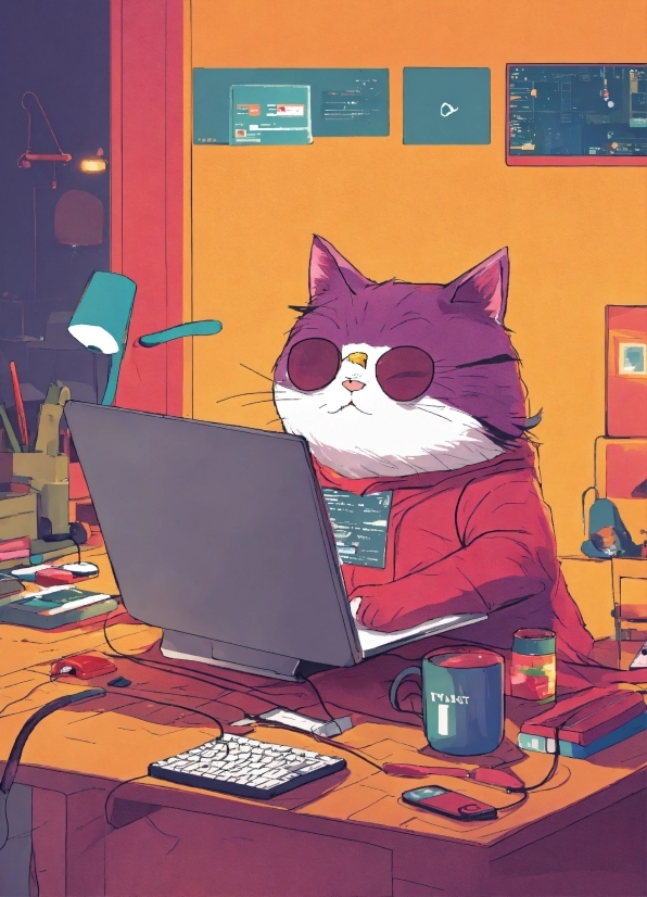 Free License Free Images, Cat, Personal Computer, Computer, Felidae, Cartoon