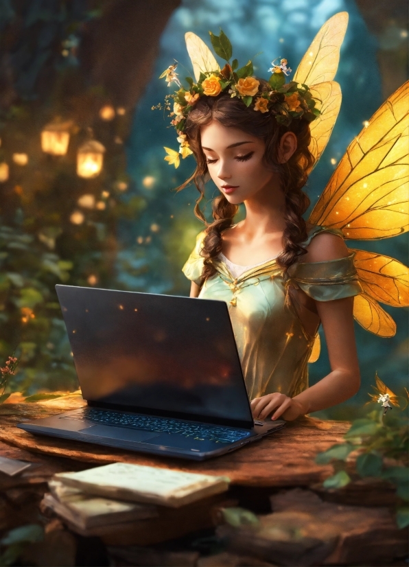 Free Photo Download Sites, Computer, Laptop, Personal Computer, Mythical Creature, Leaf