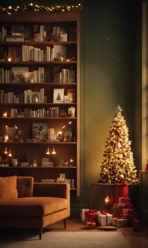 Free Png Images For Commercial Use, Christmas Tree, Furniture, Bookcase, Light, Shelf