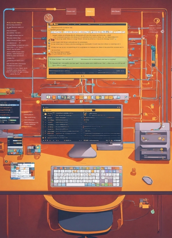 Free Stock Graphics, Orange, Computer, Display Device, Machine, Electronic Device