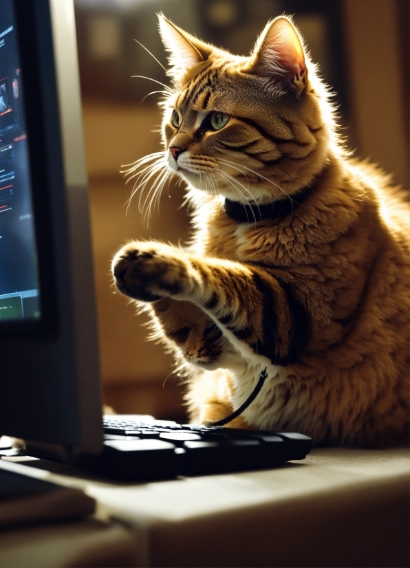 Free Stock Images Shopify, Cat, Computer, Personal Computer, Felidae, Carnivore