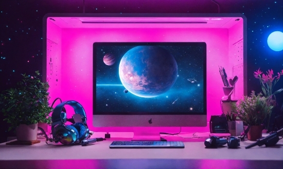 Free Vector Artwork, Plant, Output Device, Purple, Personal Computer, Computer