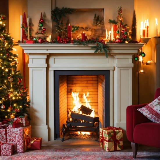 Free Web Graphics, Christmas Tree, Property, Light, Hearth, Living Room