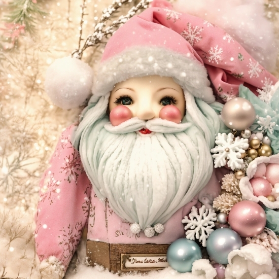 Free Web Illustrations, Beard, Happy, Christmas Ornament, Santa Claus, Facial Hair