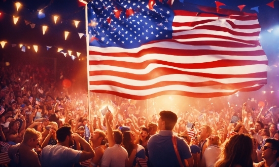 Freelance Graphic Artist, Light, Celebrating, Flag, Flag Of The United States, World