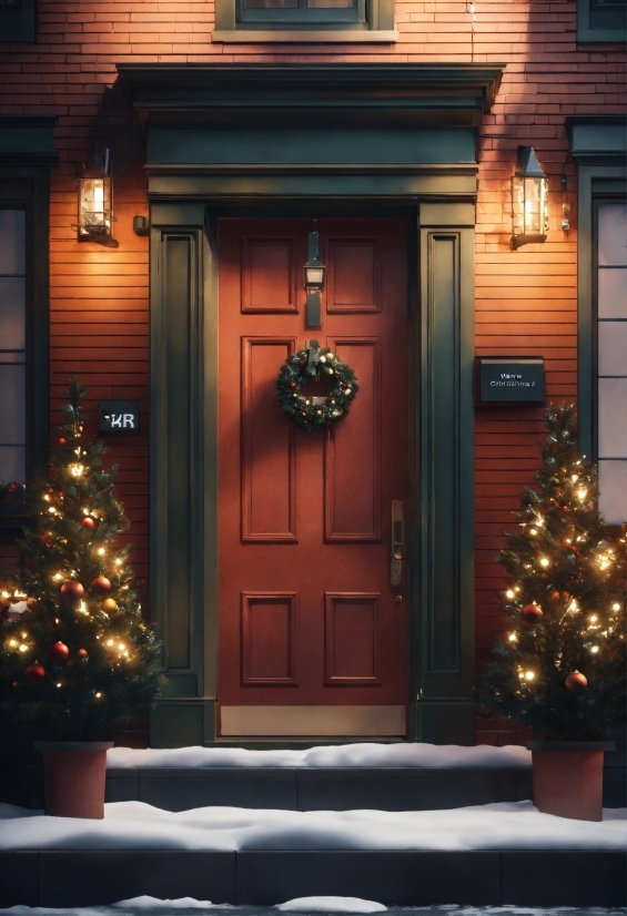 Gen Z Visual Artists, Christmas Tree, Door, Light, Wood, Building