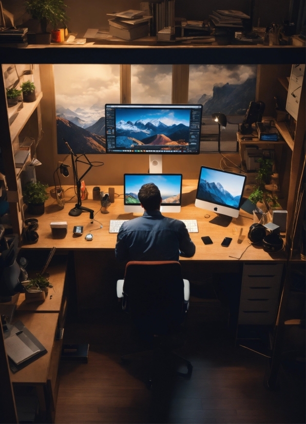 Golf Stock Photos, Computer, Personal Computer, Table, Furniture, Computer Desk