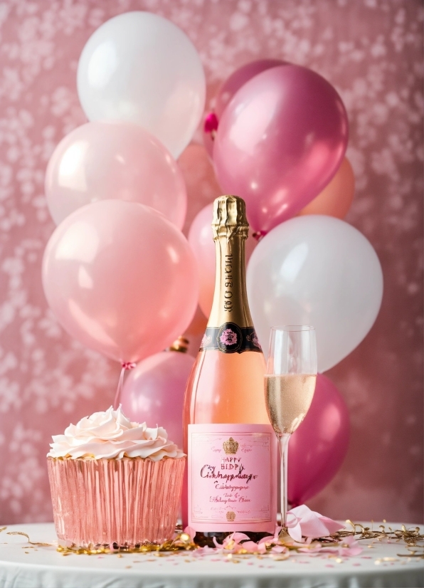 Graphic Design Agency, Food, Bottle, Balloon, Lighting, Pink