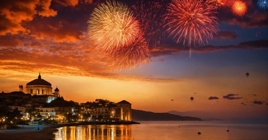 Graphic Design Editing Apps, Water, Sky, Cloud, Fireworks, Photograph