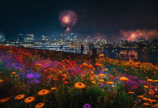 Graphic Design Name Logo, Sky, Flower, Plant, Atmosphere, Fireworks