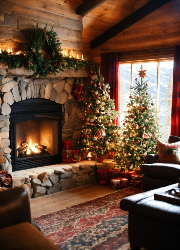 Graphic Web Designer, Christmas Tree, Furniture, Window, Plant, Wood