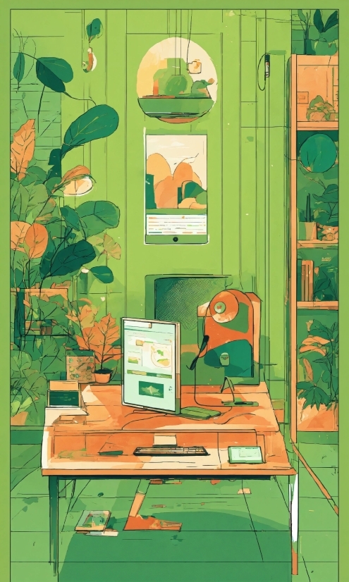 Green, Organism, Art, Plant, Wood, Illustration