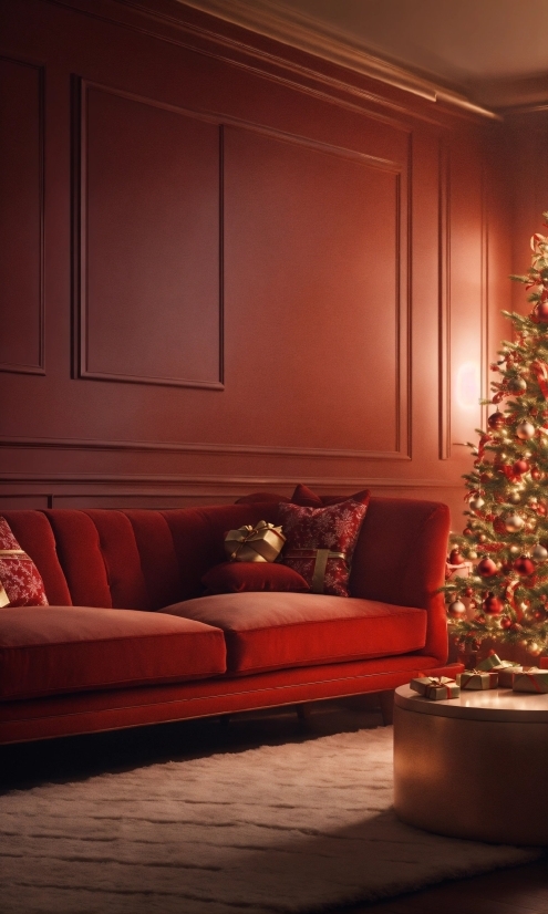 Guy Billout Prints, Brown, Christmas Tree, Furniture, Property, Couch