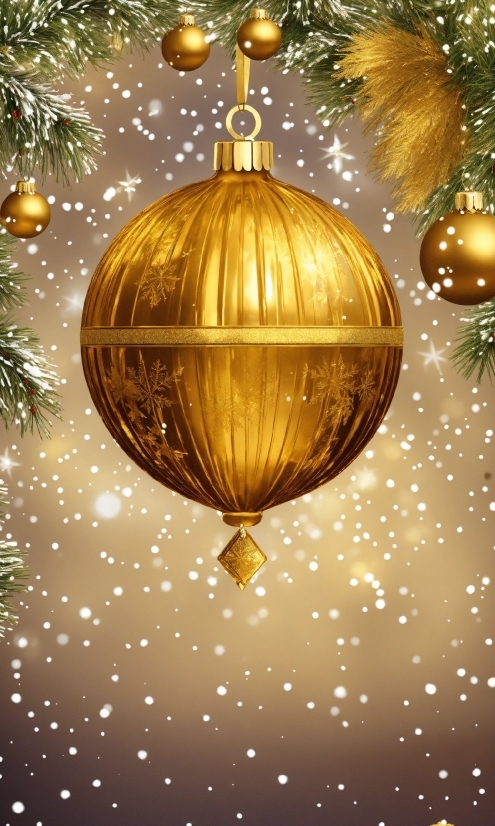 Hockey Rink Vector, Light, Gold, Amber, Christmas Ornament, Plant