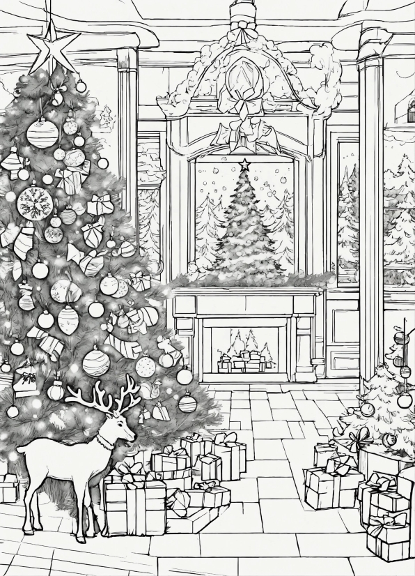 House Clipart Png, White, Christmas Tree, Architecture, Interior Design, Art