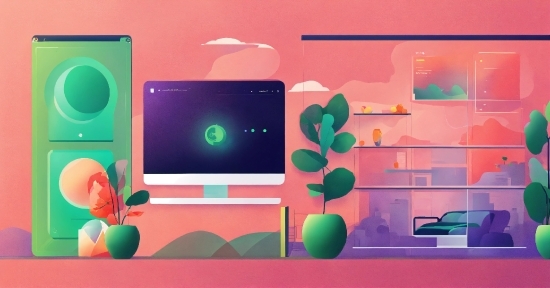 Illustration Design, Computer, Output Device, Personal Computer, Light, Green