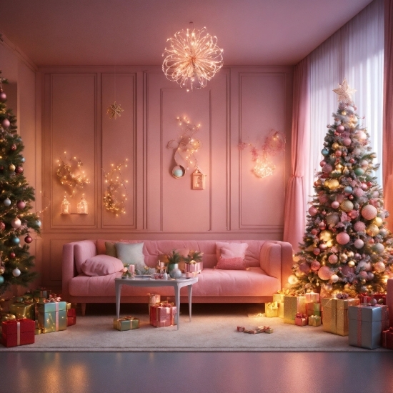 Illustration Website Free Download, Christmas Tree, Property, Furniture, Decoration, Couch