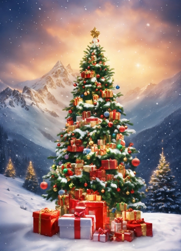 Illustrator Scripts Download, Christmas Tree, Snow, Sky, World, Light