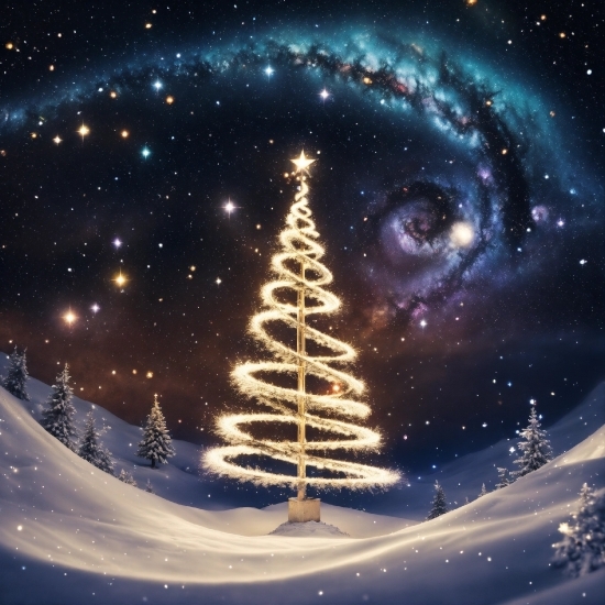 Internet Illustration, Atmosphere, Christmas Tree, Plant, World, Sky