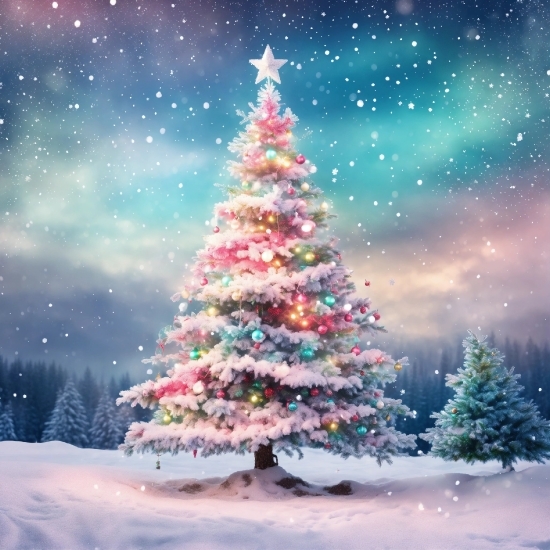 Kenneth Paul Block, Christmas Tree, Sky, World, Snow, Christmas Ornament