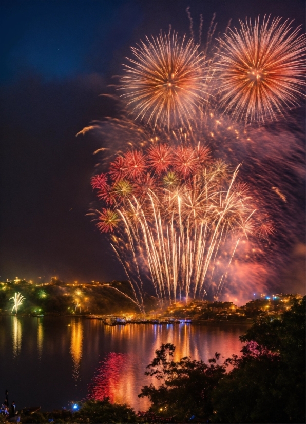 Kurzgesagt Poster, Water, Fireworks, Sky, Atmosphere, Body Of Water