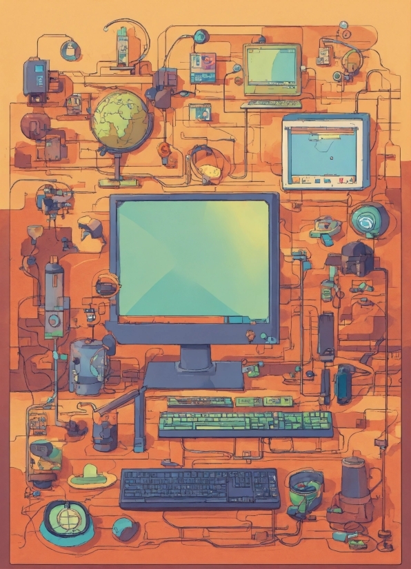 Layout Design, Computer Monitor, Orange, Art, Gadget, Rectangle