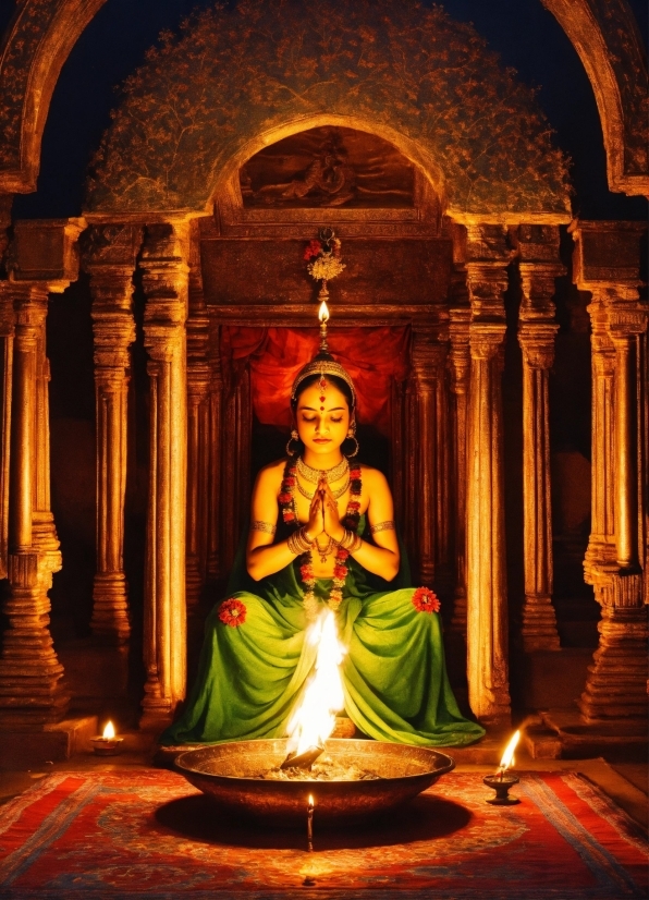 Light, Statue, Temple, Sculpture, Lighting, Art