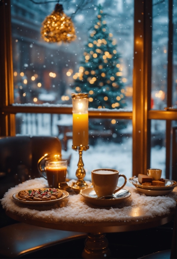 Madonna Of The Goldfinch, Food, Table, Tableware, Candle, Drinkware