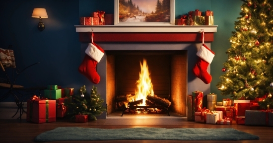 Most Famous Visual Artists, Christmas Tree, Hearth, Wood, Interior Design, Living Room