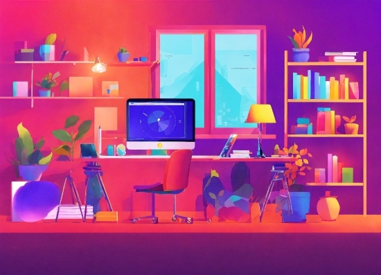 Motivational Wallpaper, Personal Computer, Computer, Chair, Purple, Table