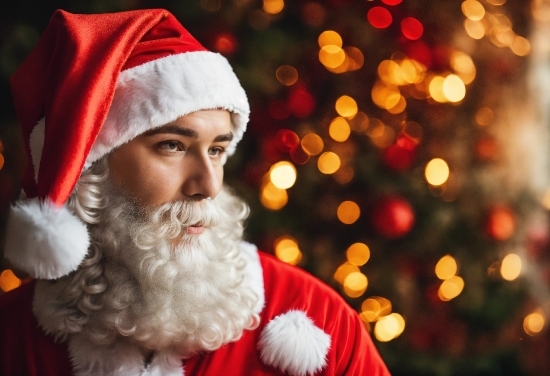 Multimedia Graphic Design, Face, Beard, Light, Facial Hair, Santa Claus