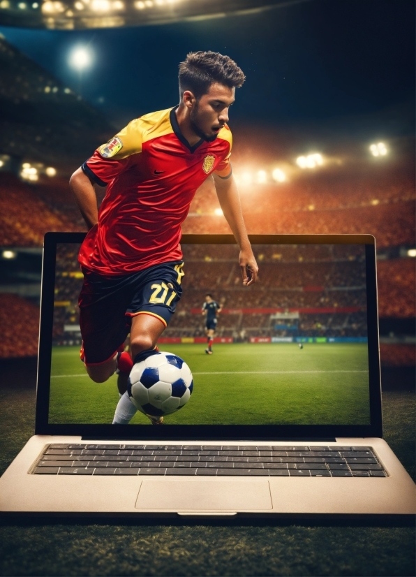 Neon Background, Personal Computer, Computer, Soccer, Laptop, Sports Equipment