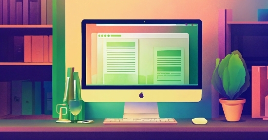 Non Copyright Illustrations, Computer, Personal Computer, Computer Monitor, Output Device, Green